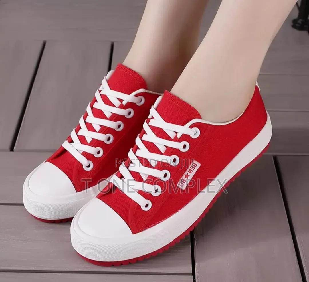 Benbu Original Canvas Rubber Shoes for Womens Black Red White Blue