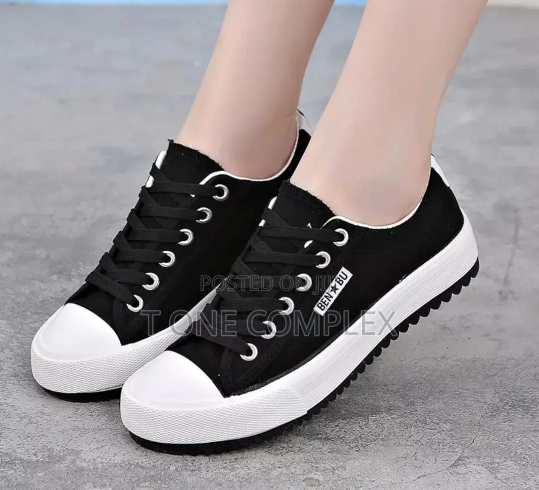 Benbu Original Canvas Rubber Shoes for Womens Black Red White Blue