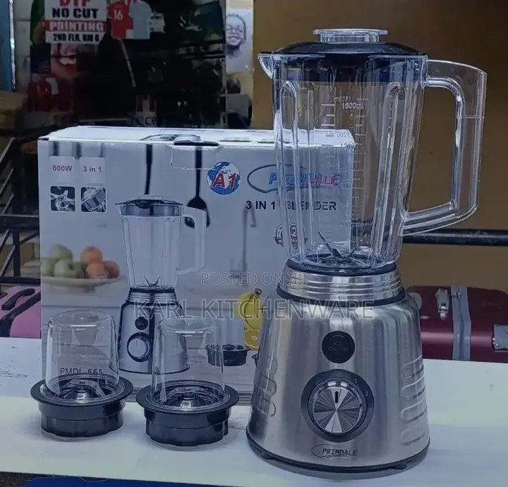 Primdale 3-in-1 Stainless Steel Blender Grinder Combo