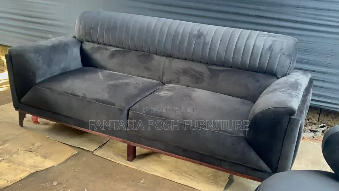 Black 3 Seater Velvet Sofa