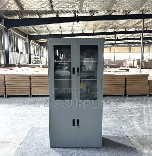 2-Door Glass Front Office Cabinet.
