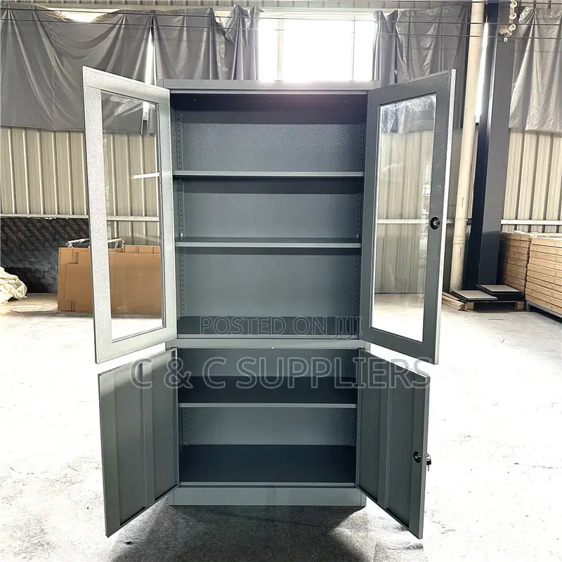 2-Door Glass Front Office Cabinet.