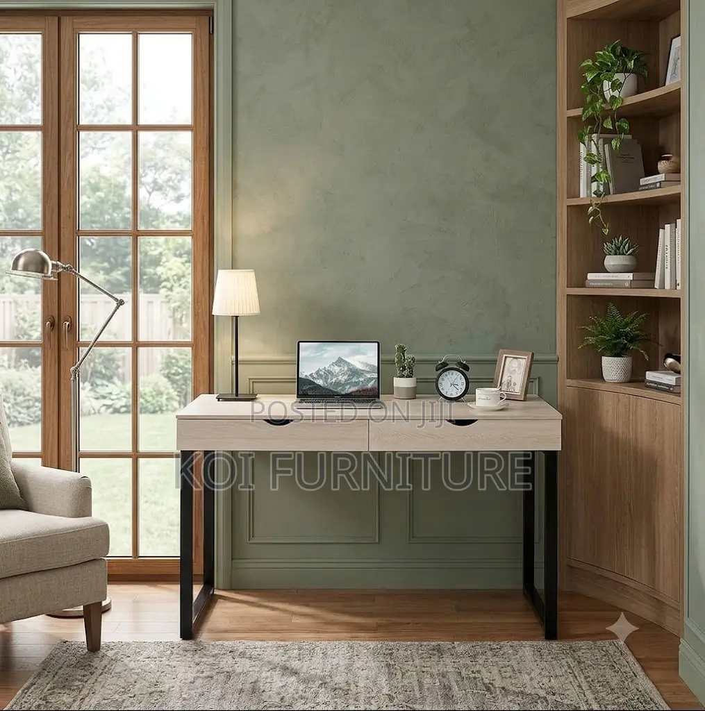 Office Desk; Home Office Two Drawers Wooden Study Desk