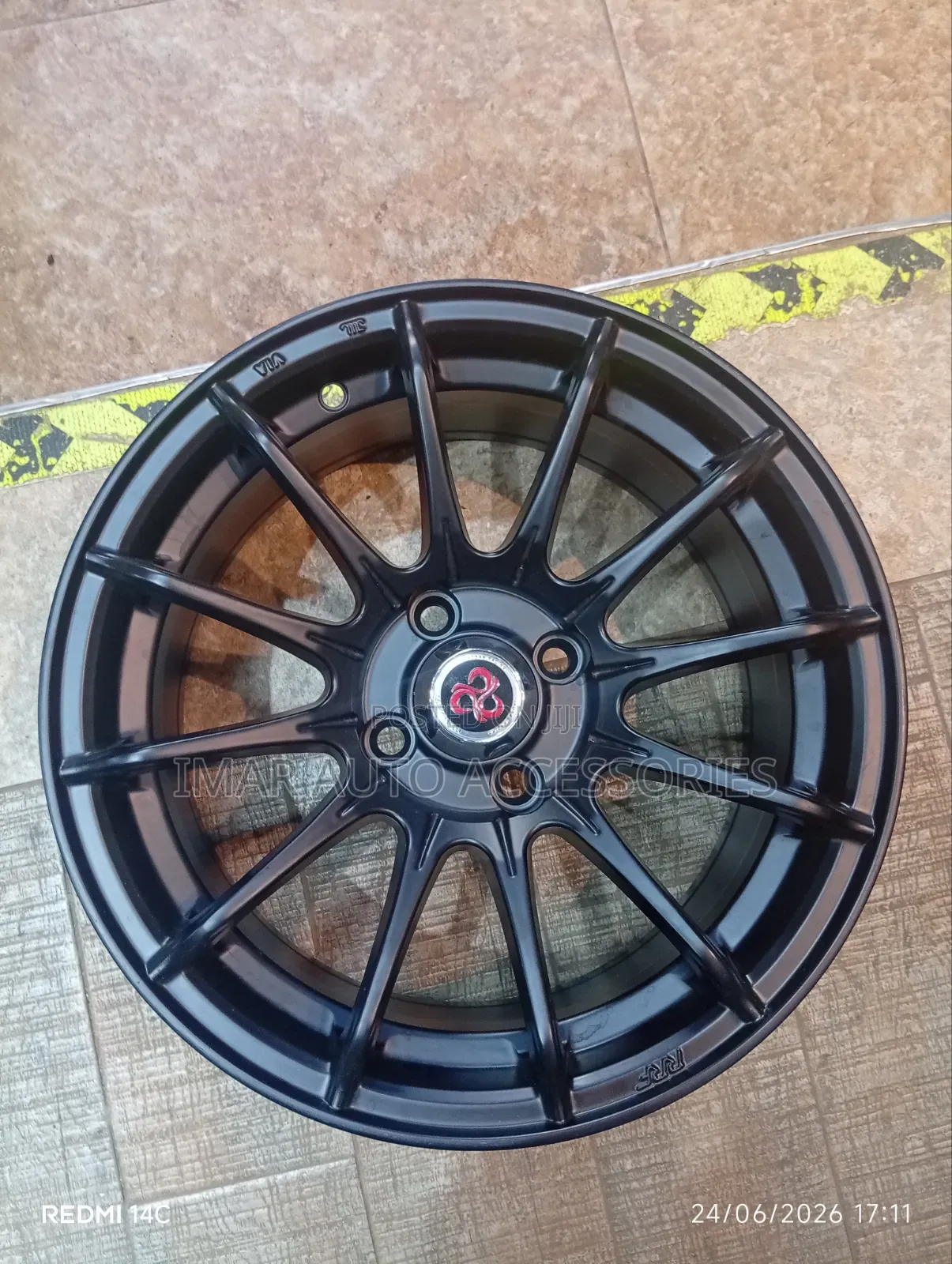 15" 4-Hole Matte Gunmetal Multi-Spoke Wheel Rim