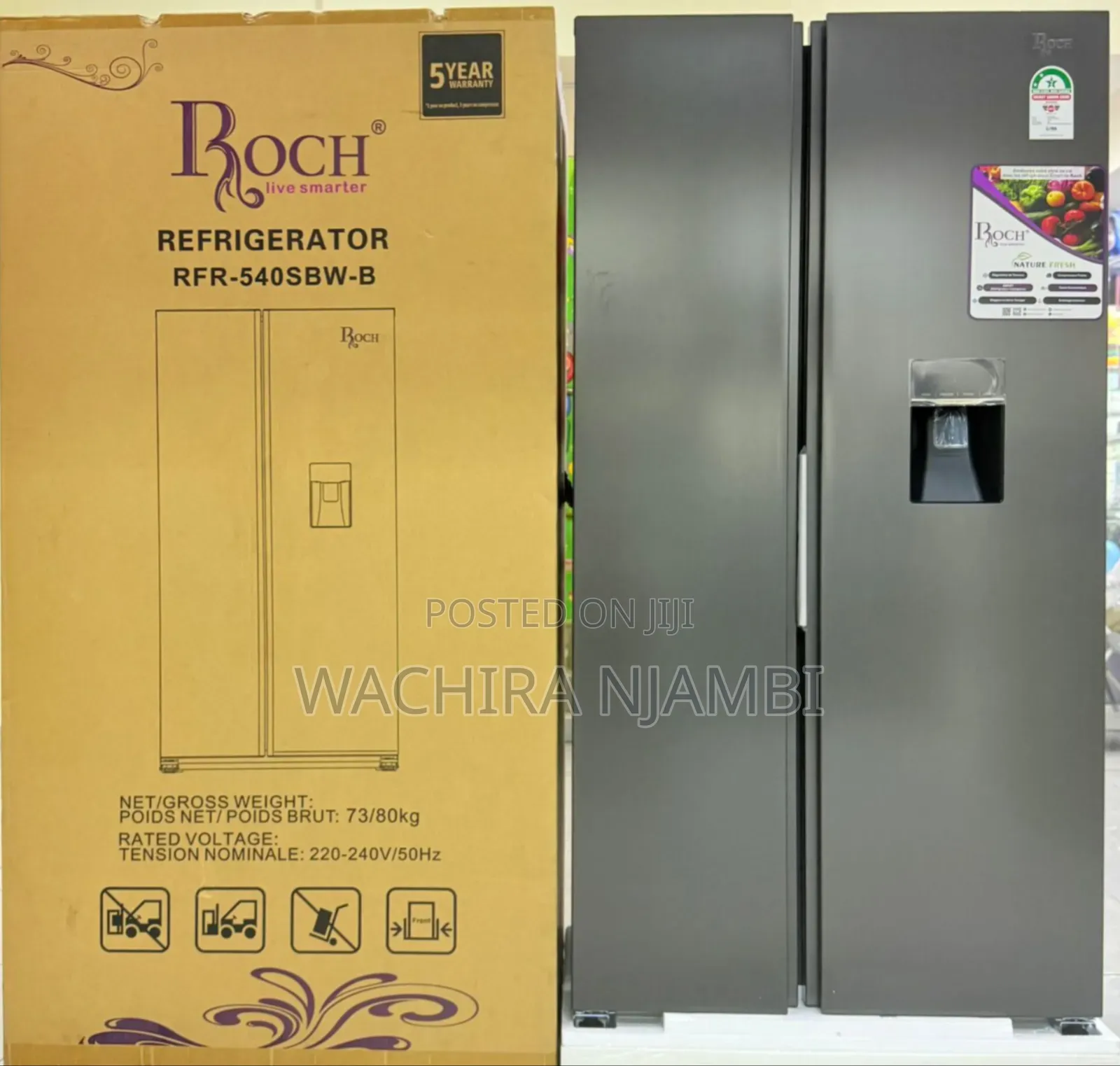 Roch 439l Side by Side Refrigerator