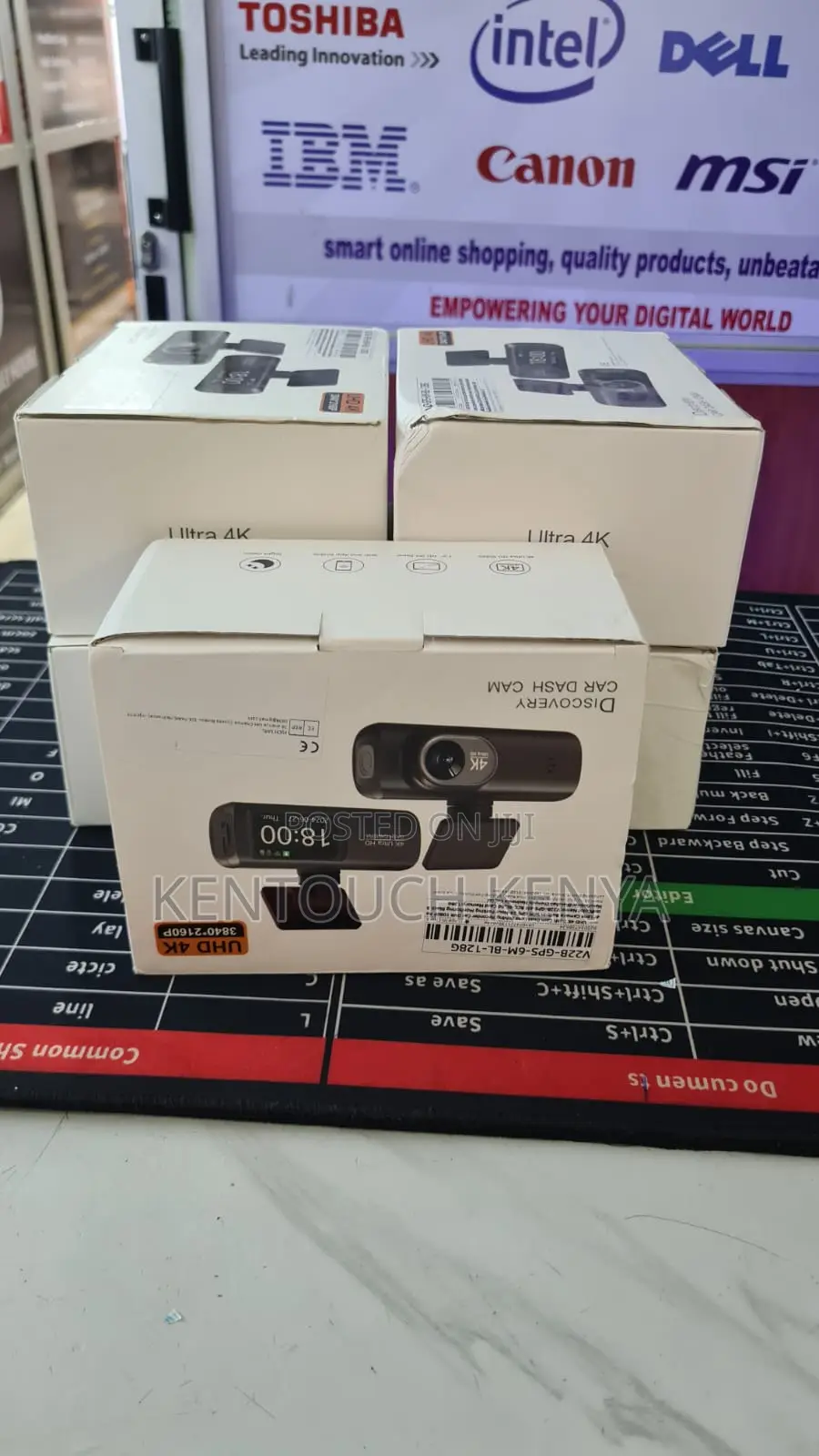 Uhd Wifi Dash Cam Car DVR + 1080p Rear Camera + GPS + 128gb Card