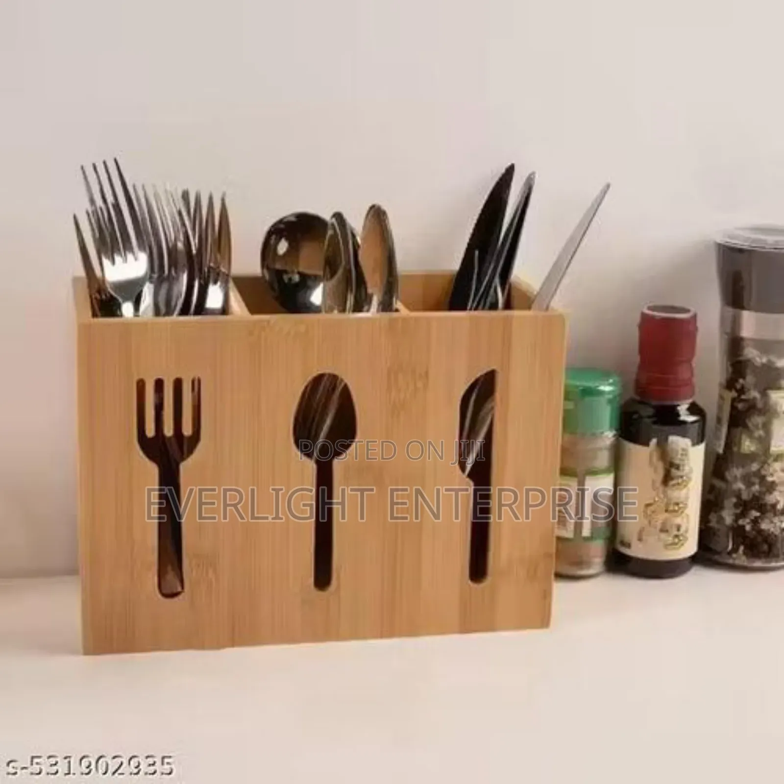 3 Slot Bamboo Cutlery Organizer