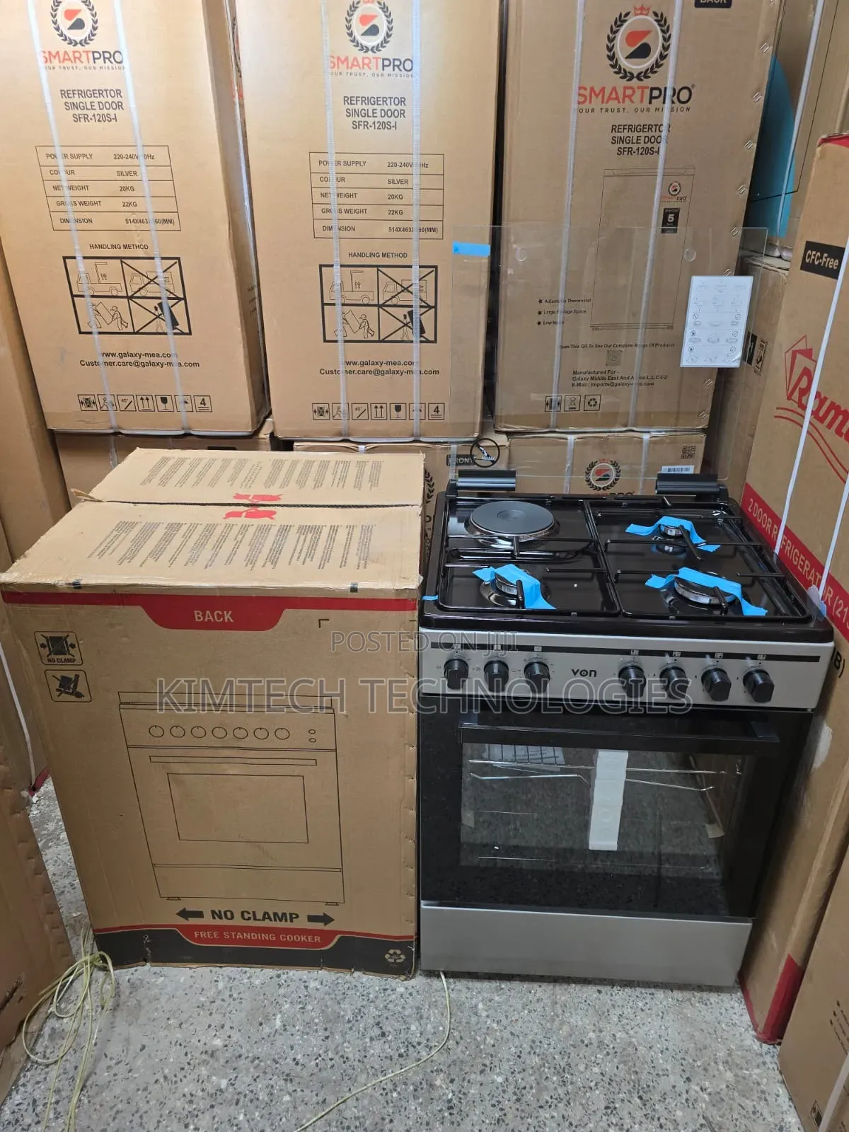 60*60 Von Cooker 3 Gas + 1 Electric Standing Cooker