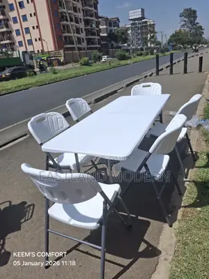 6 Seater Portable Folding Table With Chair