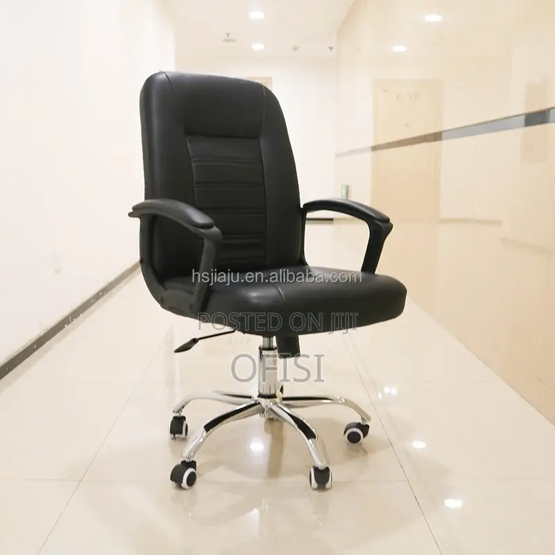 Office Chair; Mid Back Leather Swivel Office Chair
