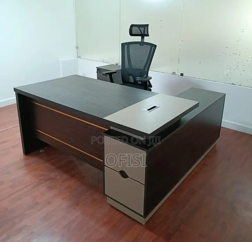 Office Desk; L-Shaped Executive 1.8 Meter Office Table With Drawers
