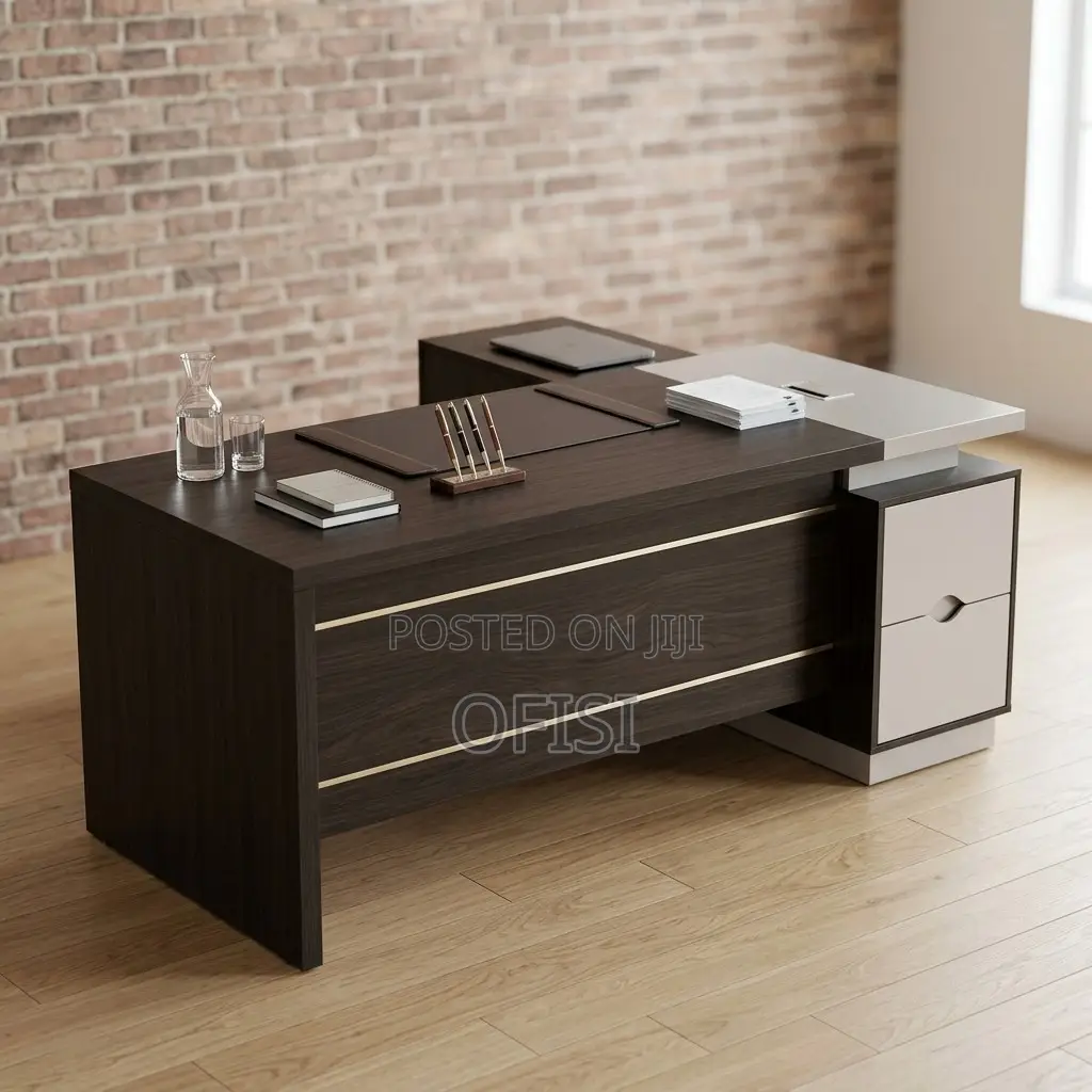 Office Desk; L-Shaped Executive 1.8 Meter Office Table With Drawers
