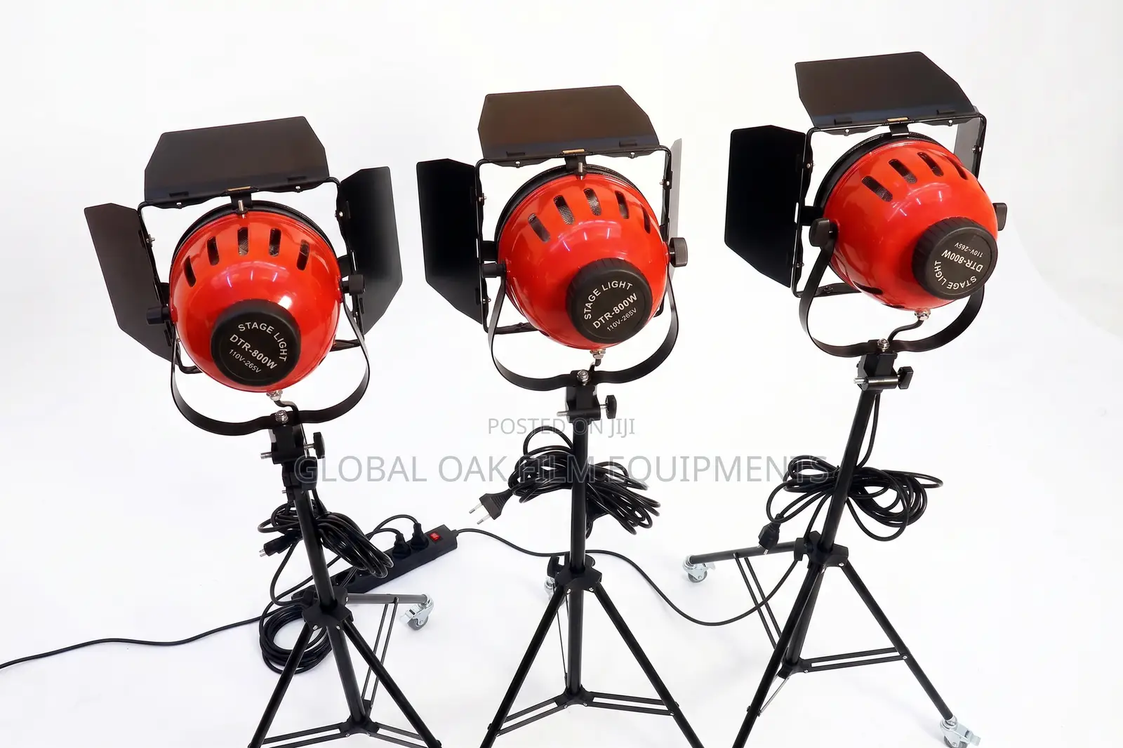 3x DTR 800w Halogen Film Studio Lights + Barndoors + Dimmer Brand New
