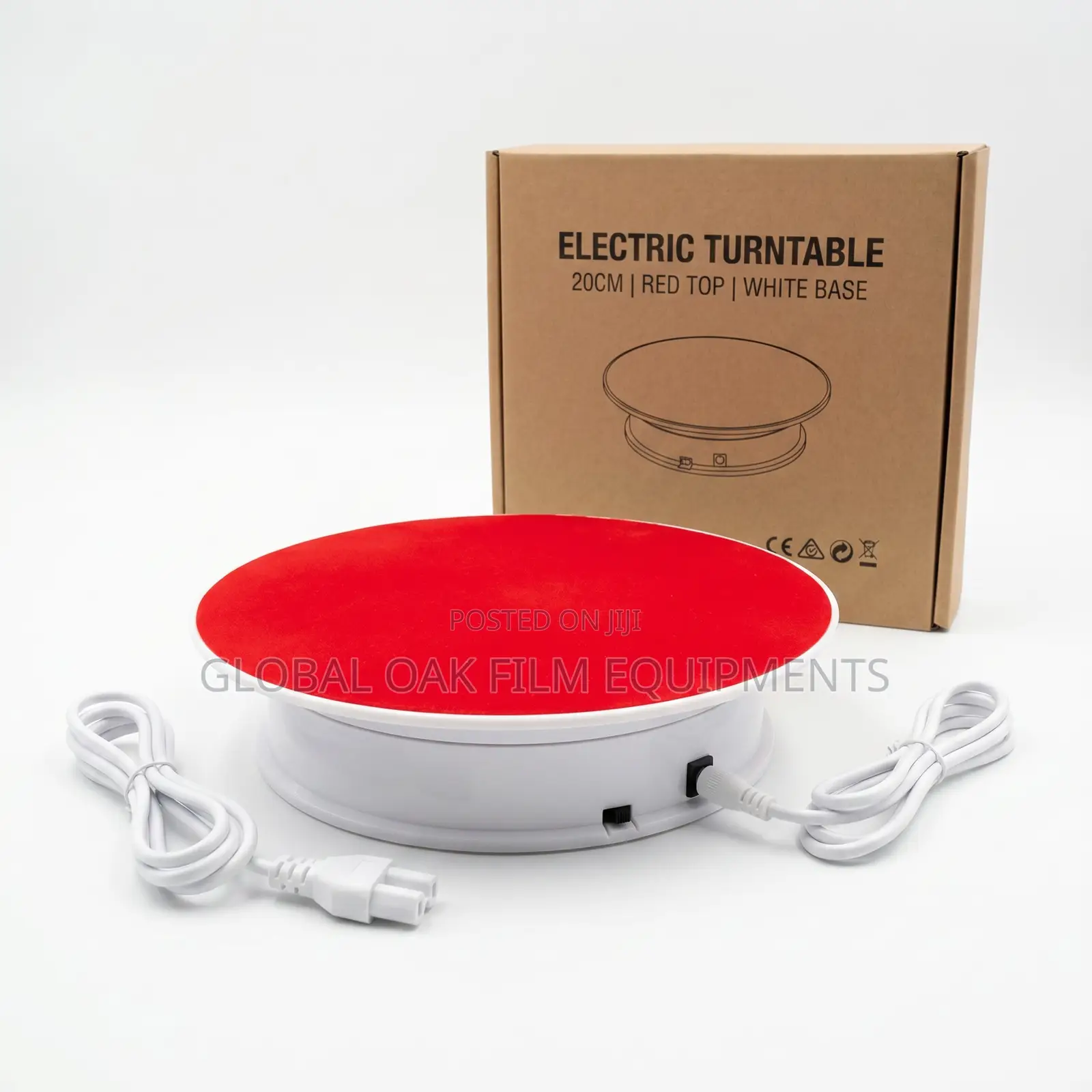 20cm Product Photography Turntable Red Top Usb + Battery Brand New