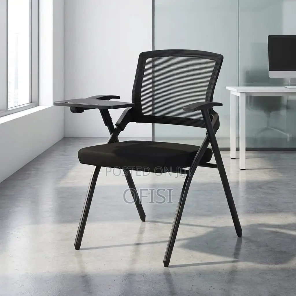 Office Chair; Foldable Office Study Chair With Writing Pad