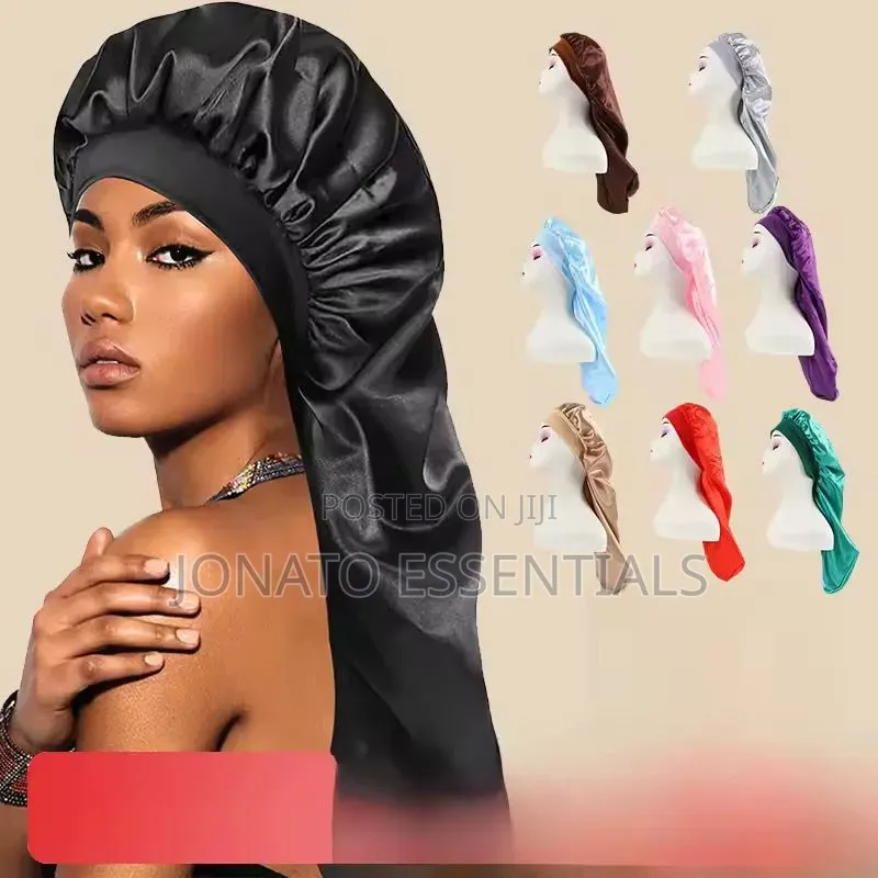 Long Satin Bonnet for Braids and Locs - Premium Hair Care Cap