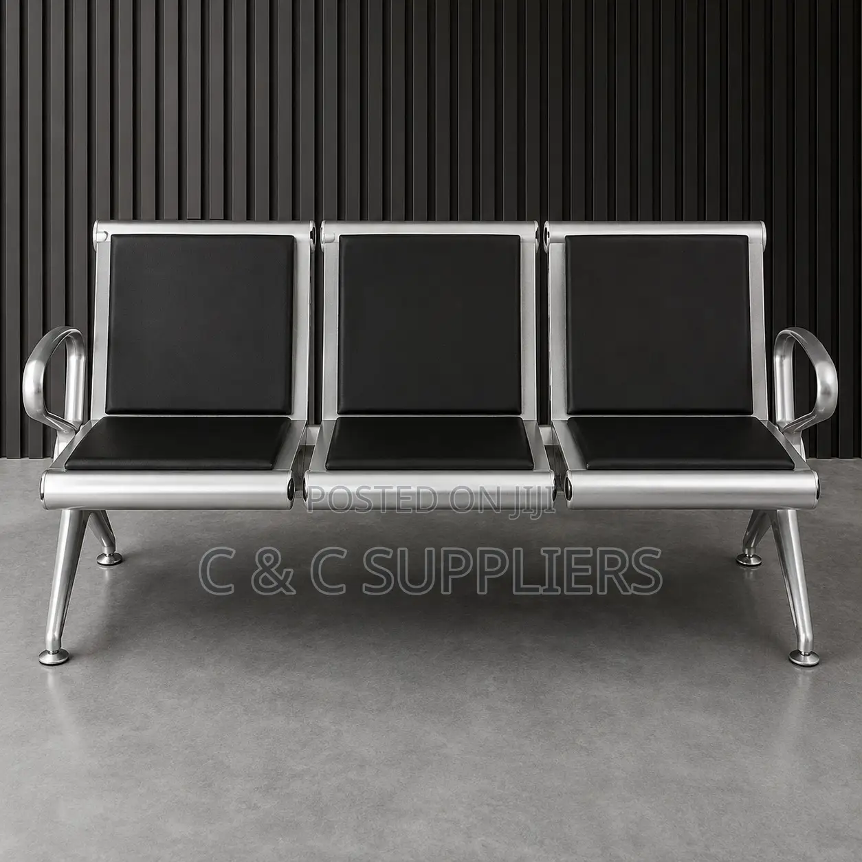 3-Link Black Reception Bench.