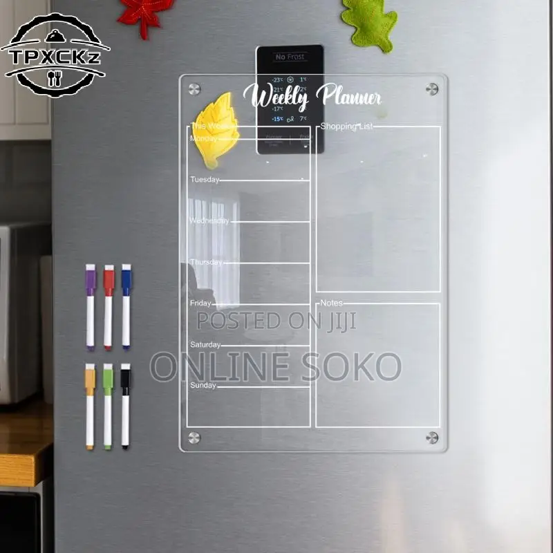 Magnetic Daily Weekly and Monthly Fridge Planner Set With Markers