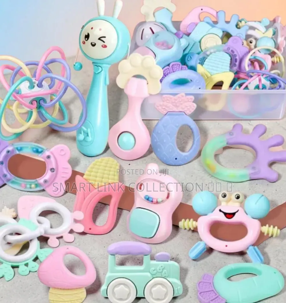This 16-Piece Set of Bpa-Free Silicone Baby Rattles
