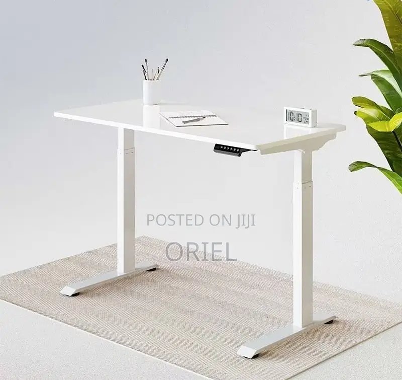 Office Desk :White 120cm Electric Height Adjustable Sit-Stand Desk