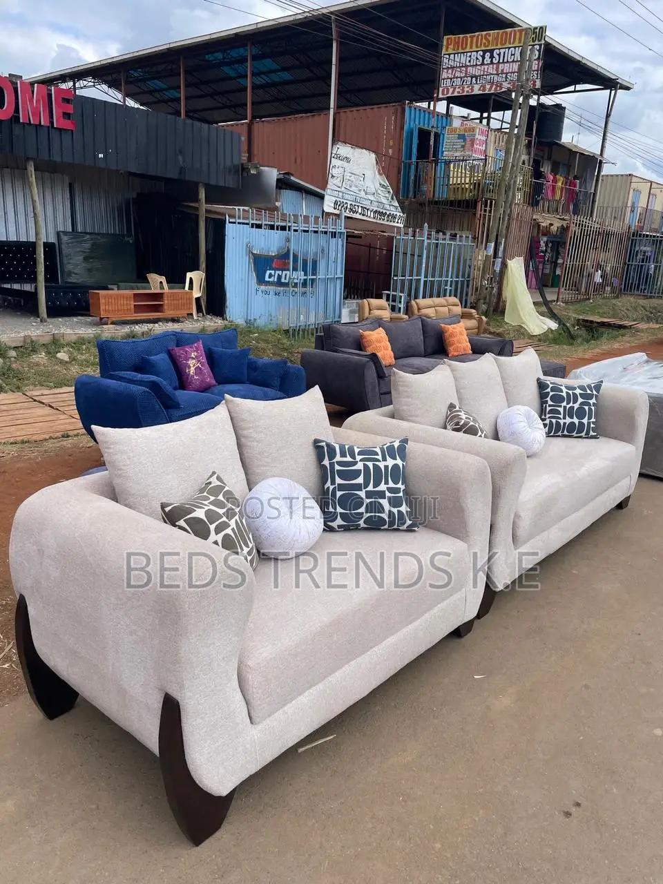 5 Seater 3, 2 Mahogany Sofa Set