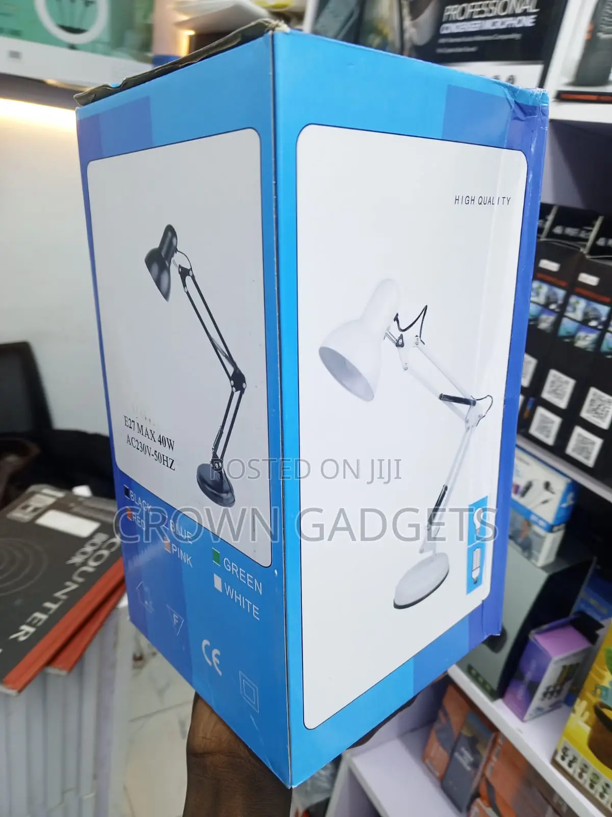 Black Swing Arm Desk Light With Heavy Duty Metal Base