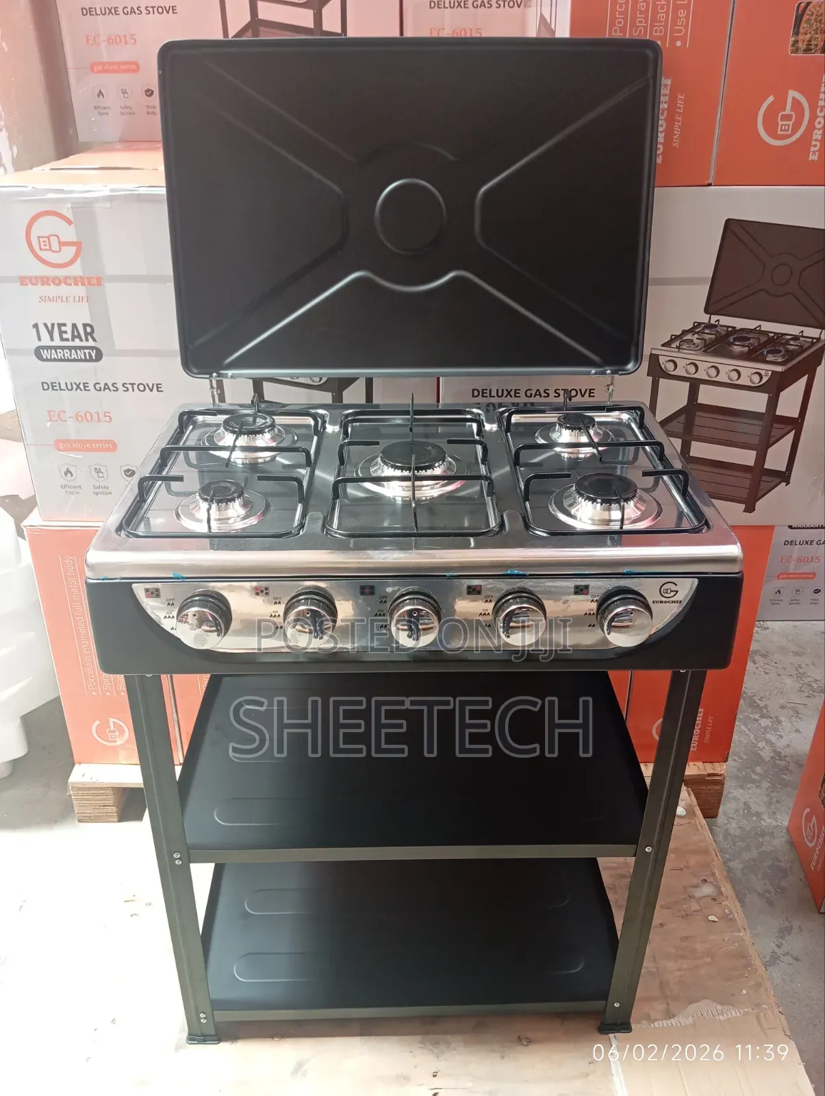 Eurochef 5 Burner Standing Cooker