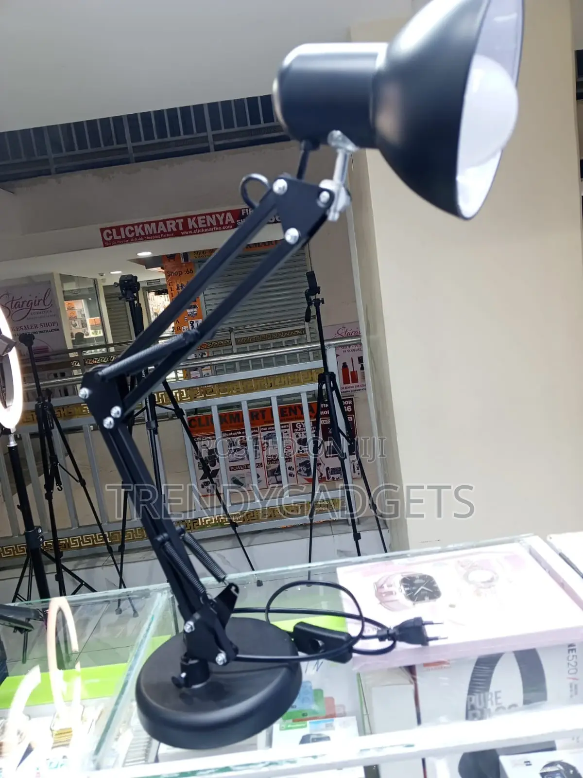 Black Study Desk Lamp With Adjustable Arm and Stable Base