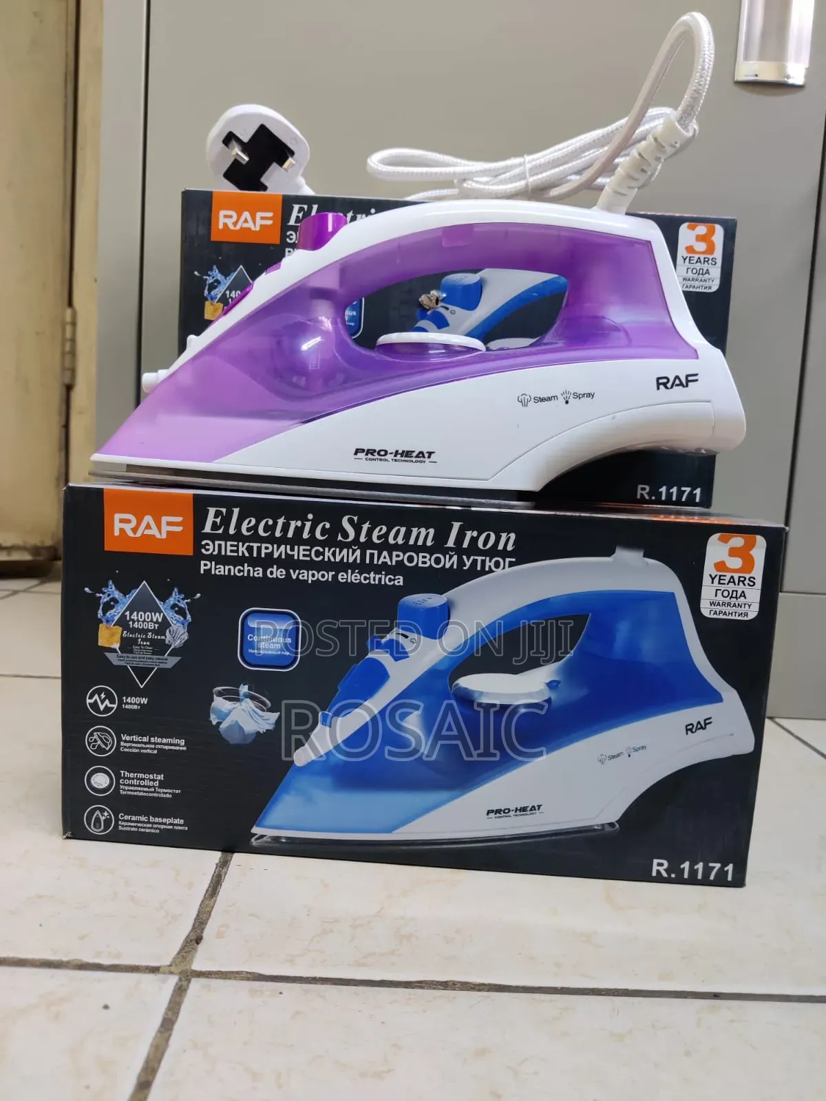*Raf Steam Iron 1400w