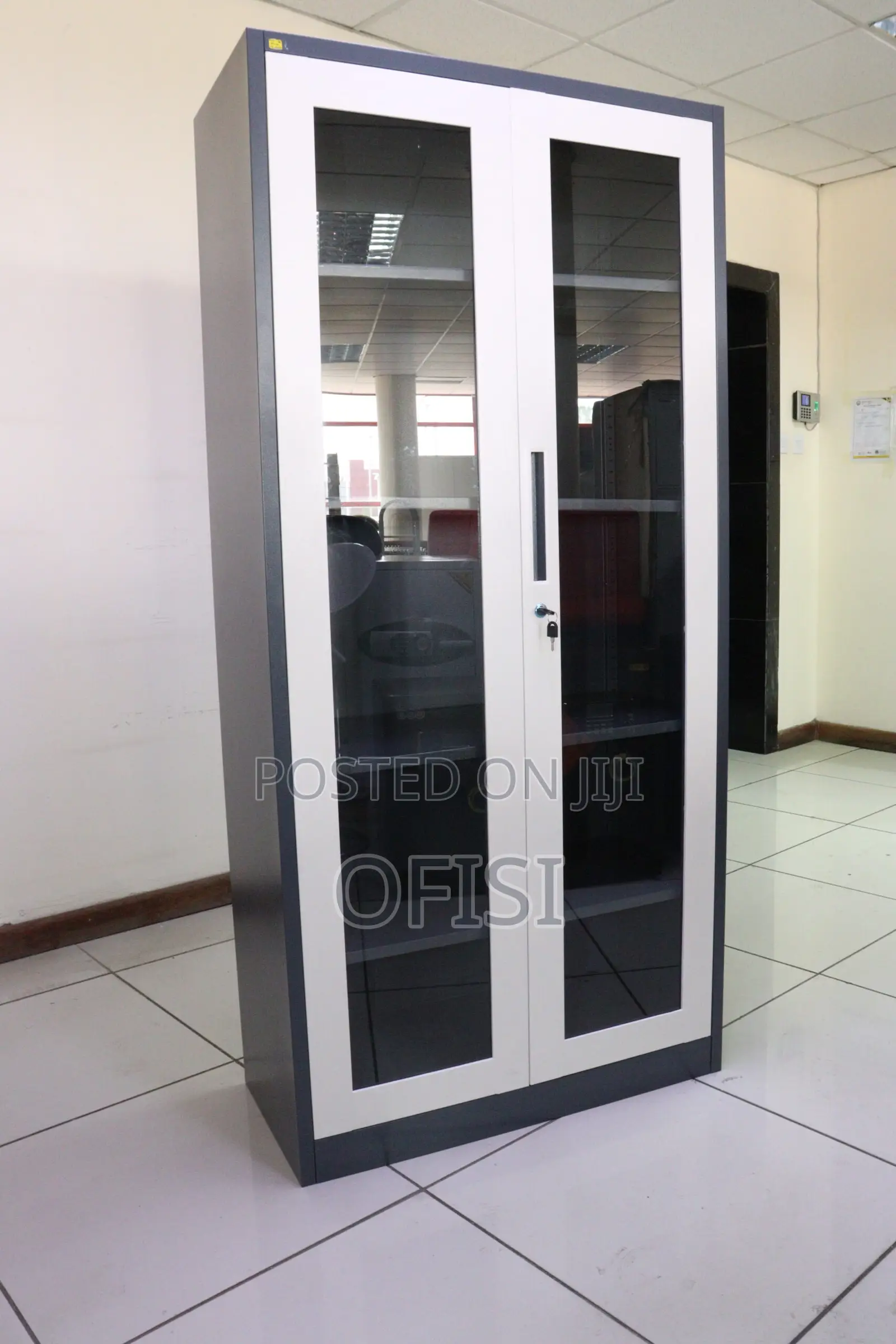 2 Door Full Glass Metallic Cabinet