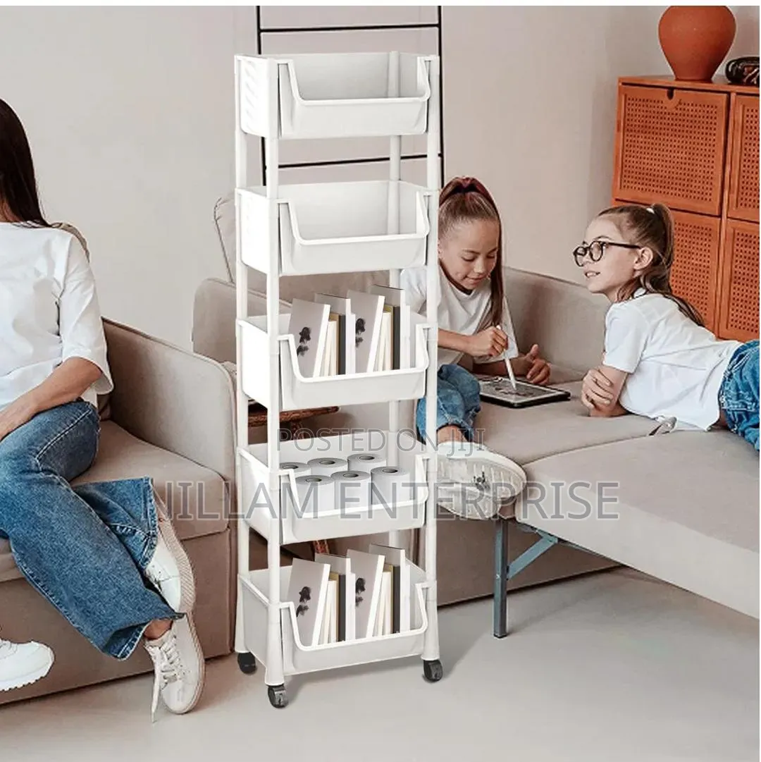 5-Tier Rolling Trolley Storage Organizer