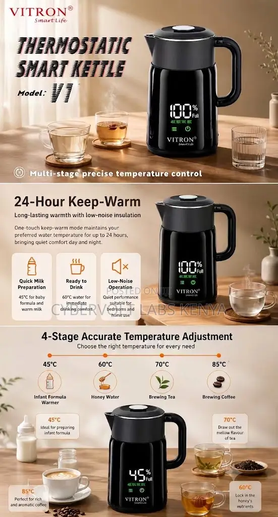 Vitron V1 Thermostatic Smart Electric Kettle