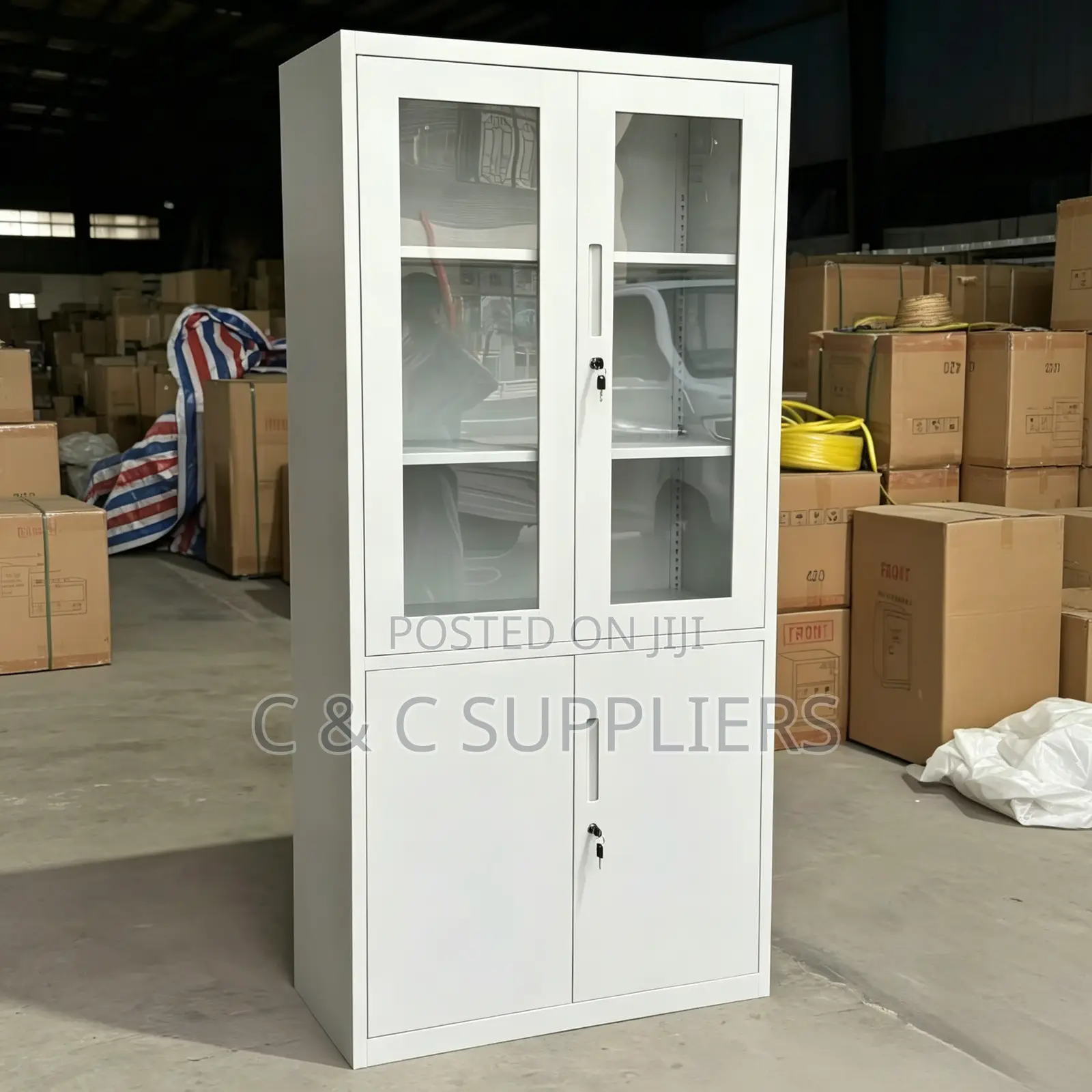 2-Door Half Glass File Cabinet