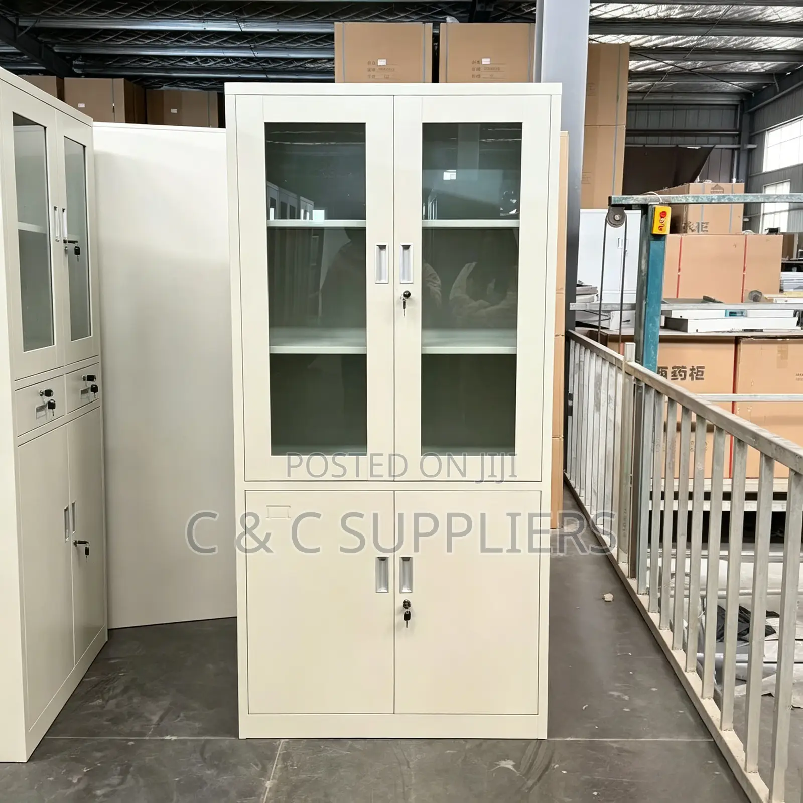 2-Door Half Glass File Cabinet