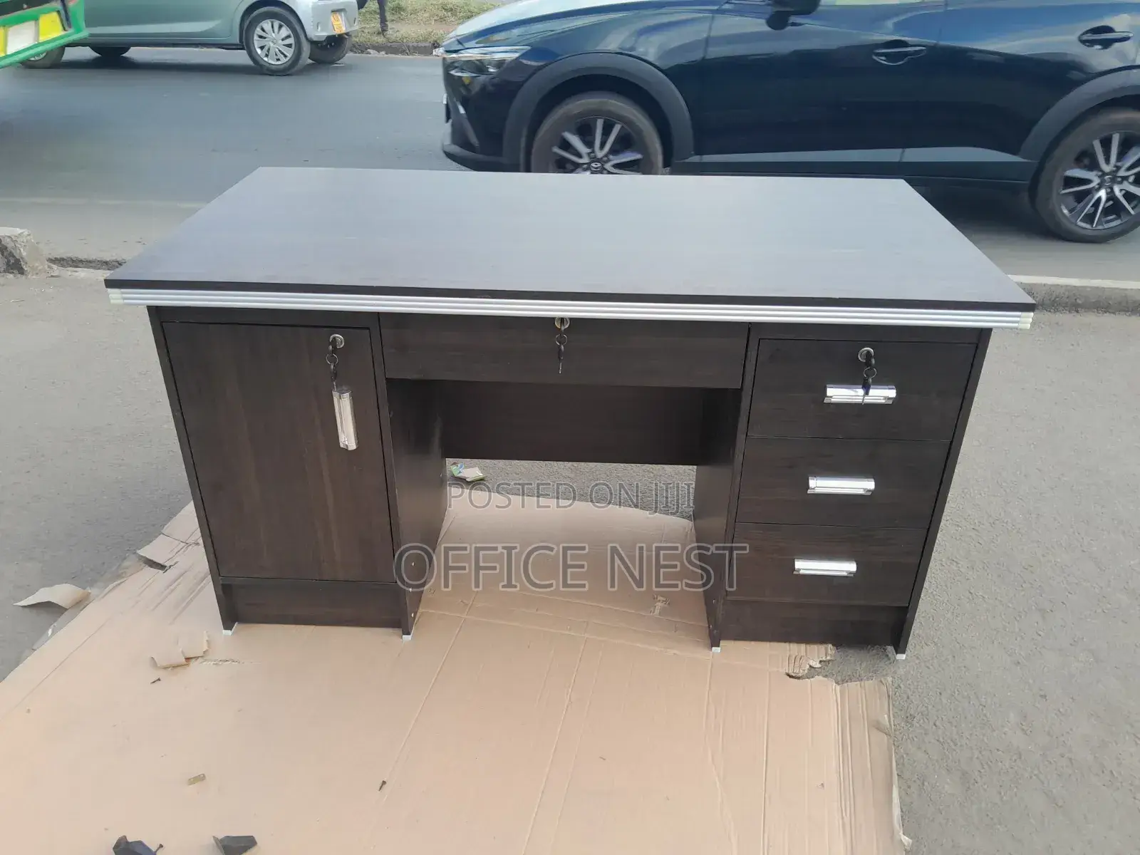 1.4m Office Executive Desk Dark Grey