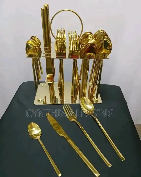 36pcs Luxury Gold Cutlery Set