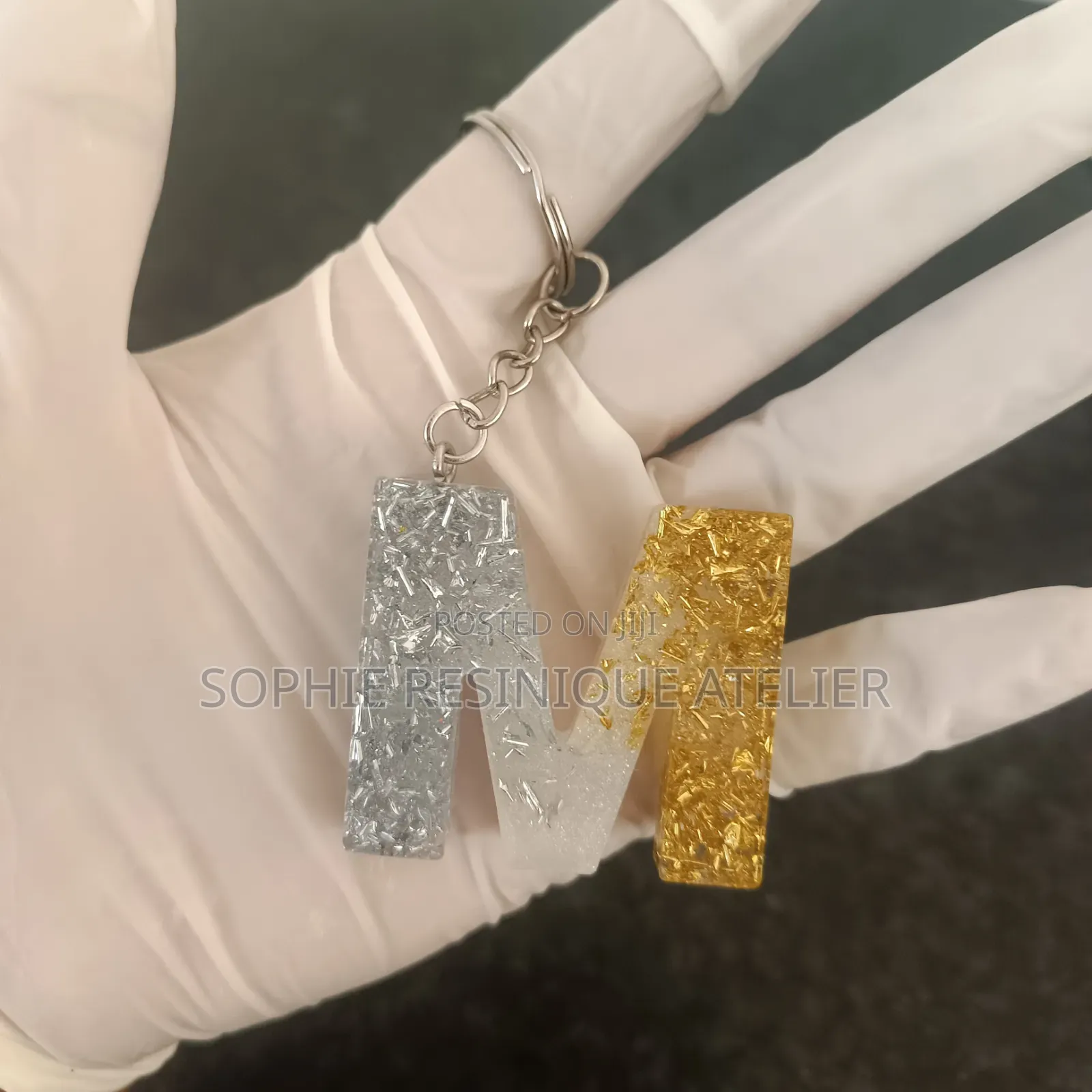 Handmade Resin Alphabet Keychain