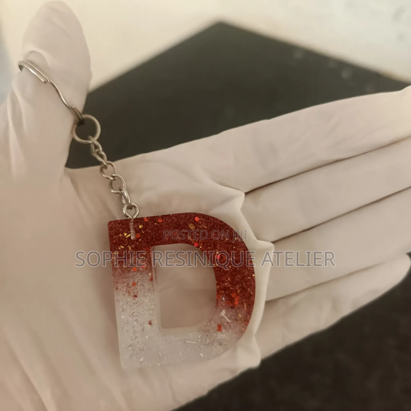 Handmade Resin Alphabet Keychain