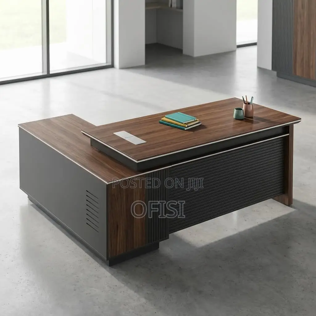 Office Desk; 2 Meter L-Shaped Executive Desk