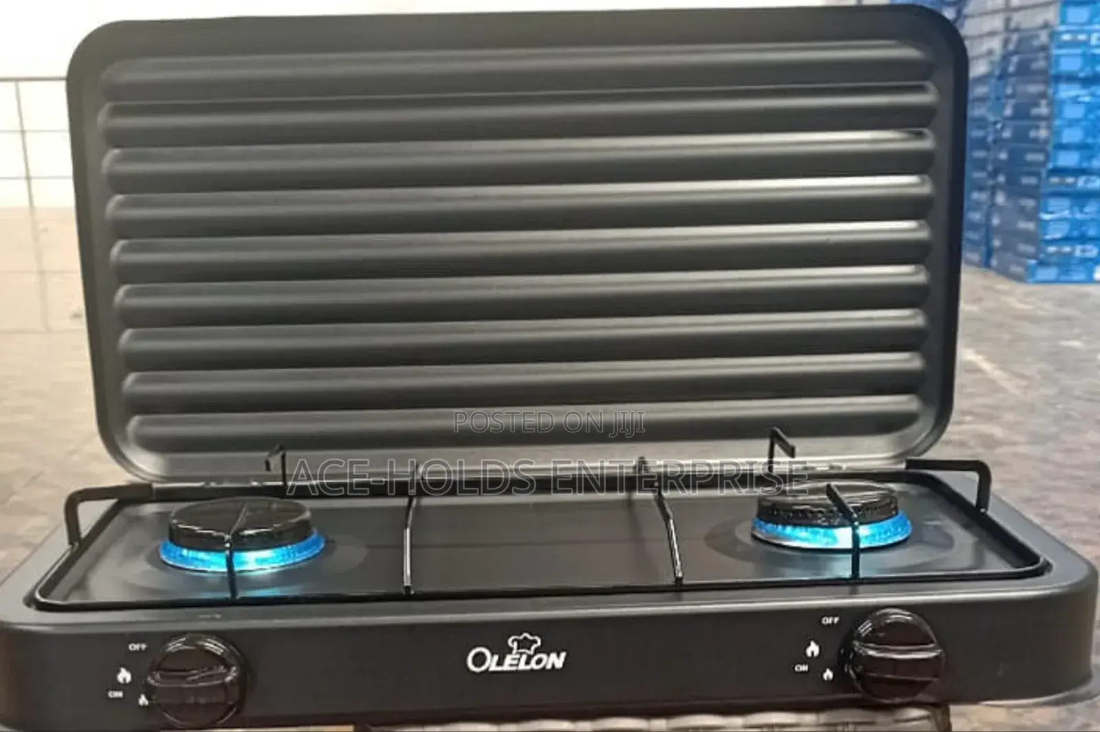 Olelon Stove Cooker With Cover Lid - 2 Gas Burners