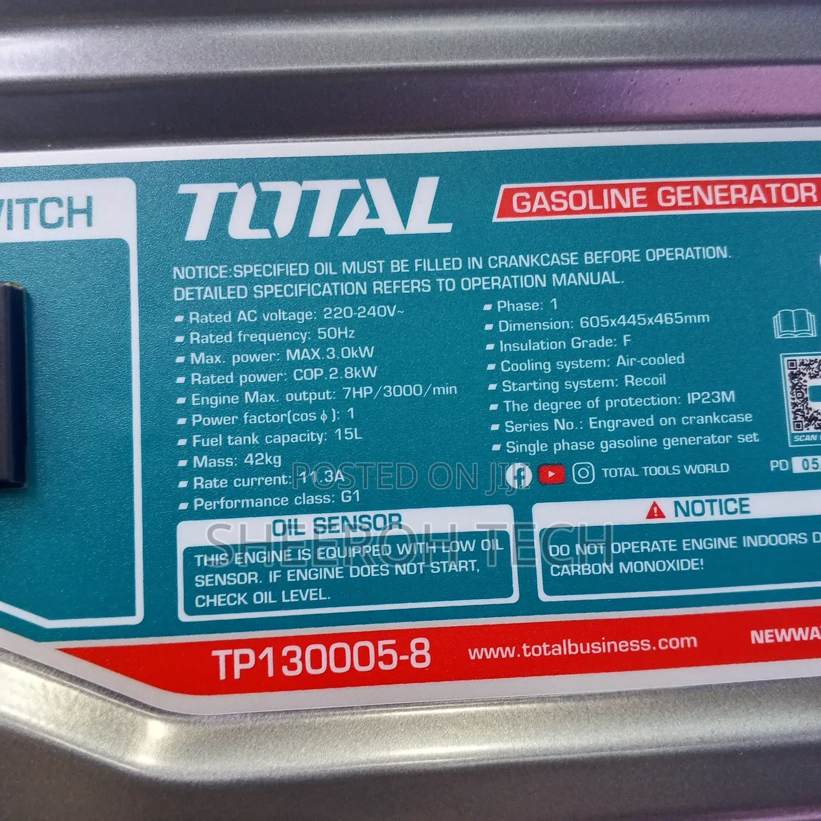 Gasoline Generator 3kva/Total Generator