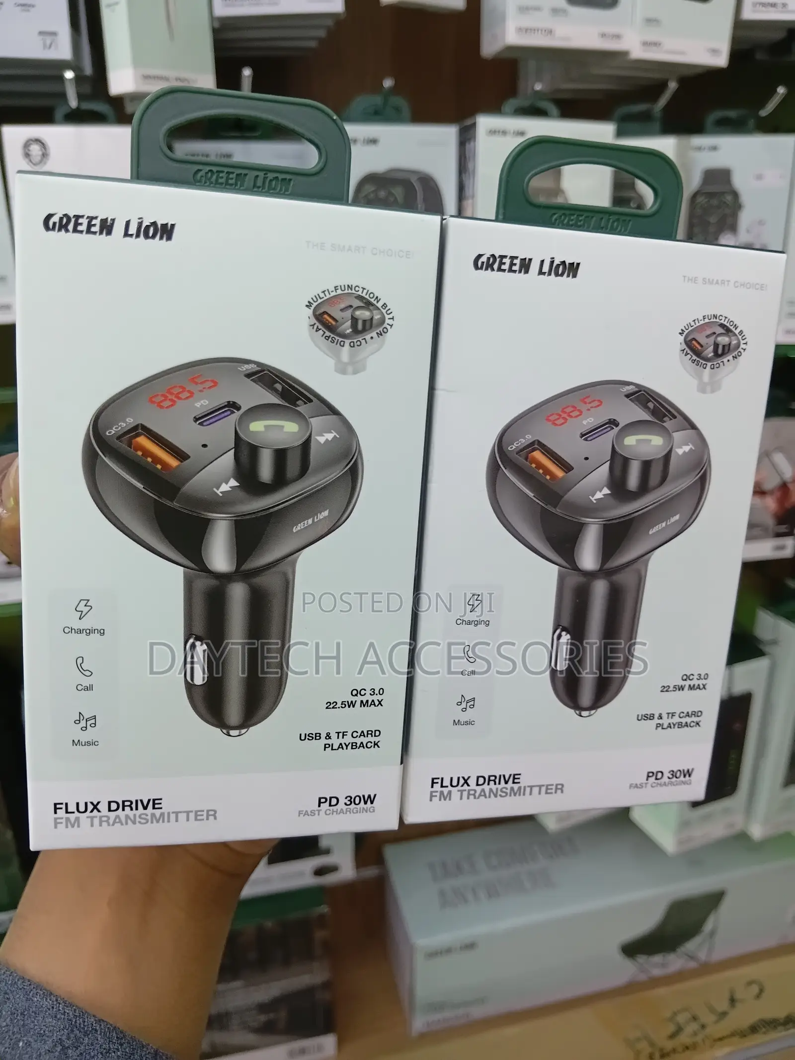 Green Lion Flux Drive Fm Transmitter Car Charger Pd 30w - Black