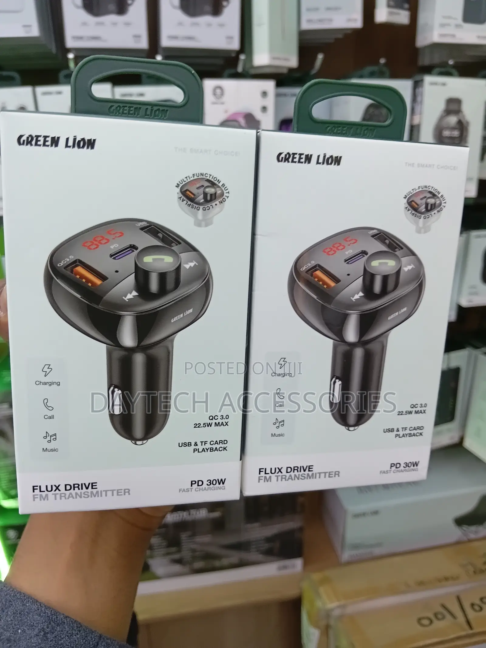 Green Lion Flux Drive Fm Transmitter Car Charger Pd 30w - Black