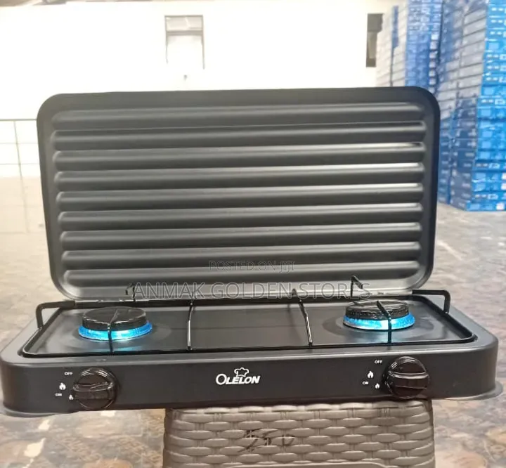 Olelon 2 Burner Gas Stove Cooker With Cover Lid Anmak