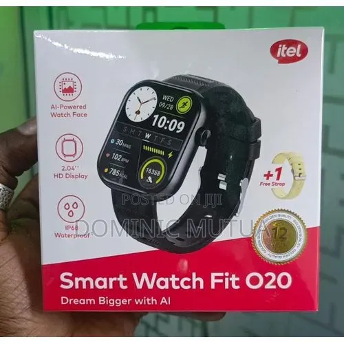 Itel 020 Smartwatch 
Ip68 Waterproof 
2.04 Inch Hd Display