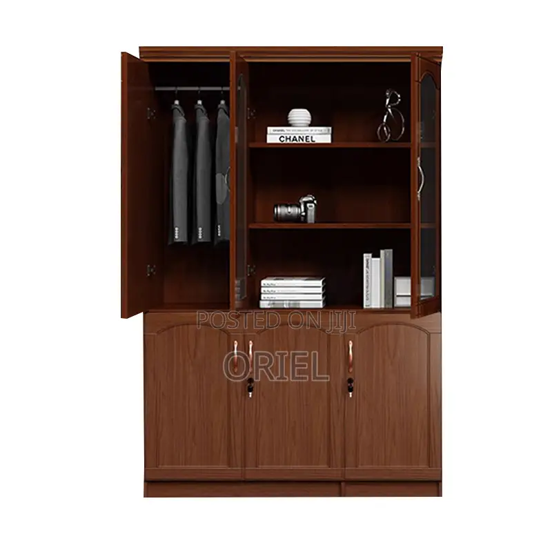 Office Cabinet : 3-Door Mahogany Office Filing Cabinet