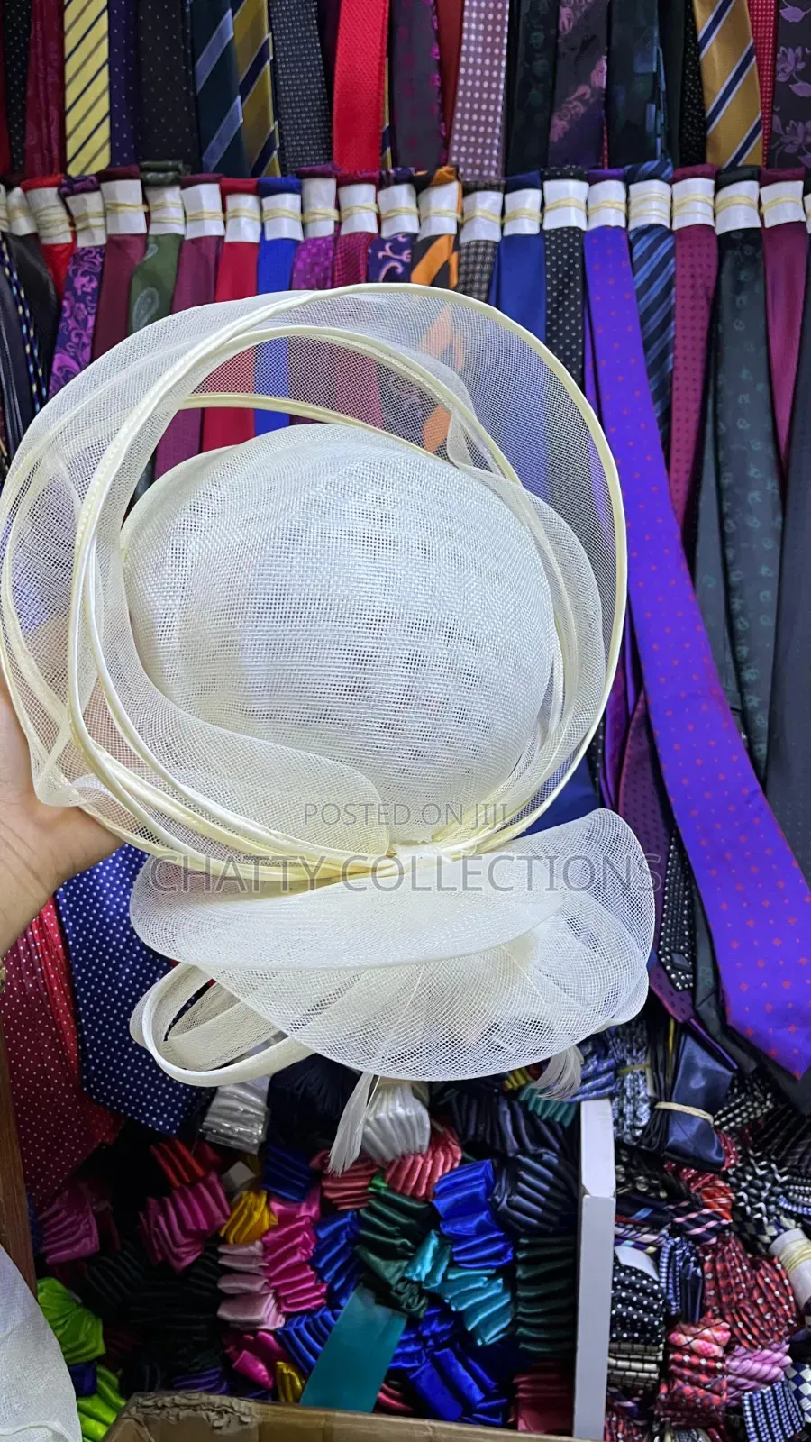 Cream White Classy Ladies Big Size Fancy Head Fascinators