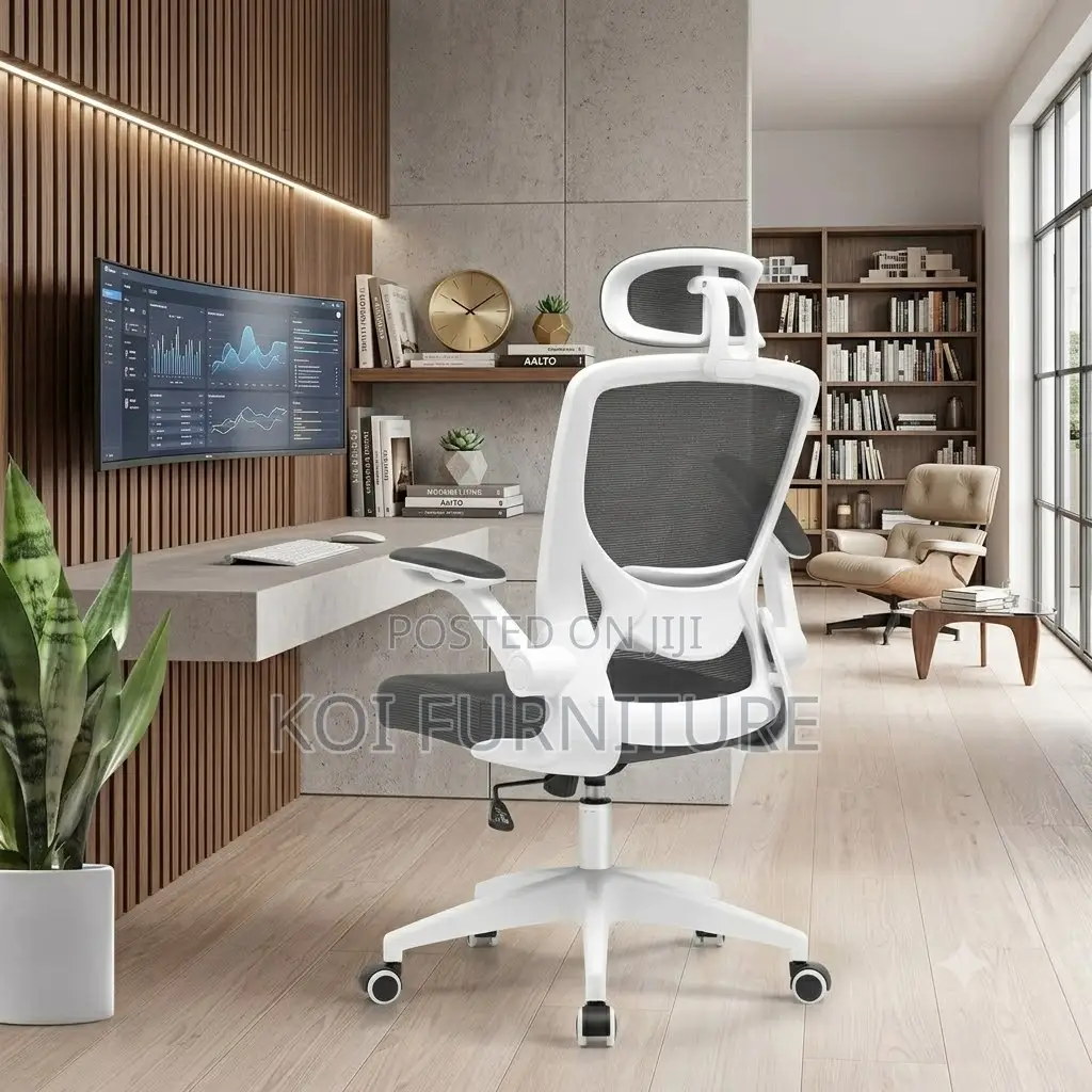 Office Chairs; Orthopedic High Back Supreme White Office Chair