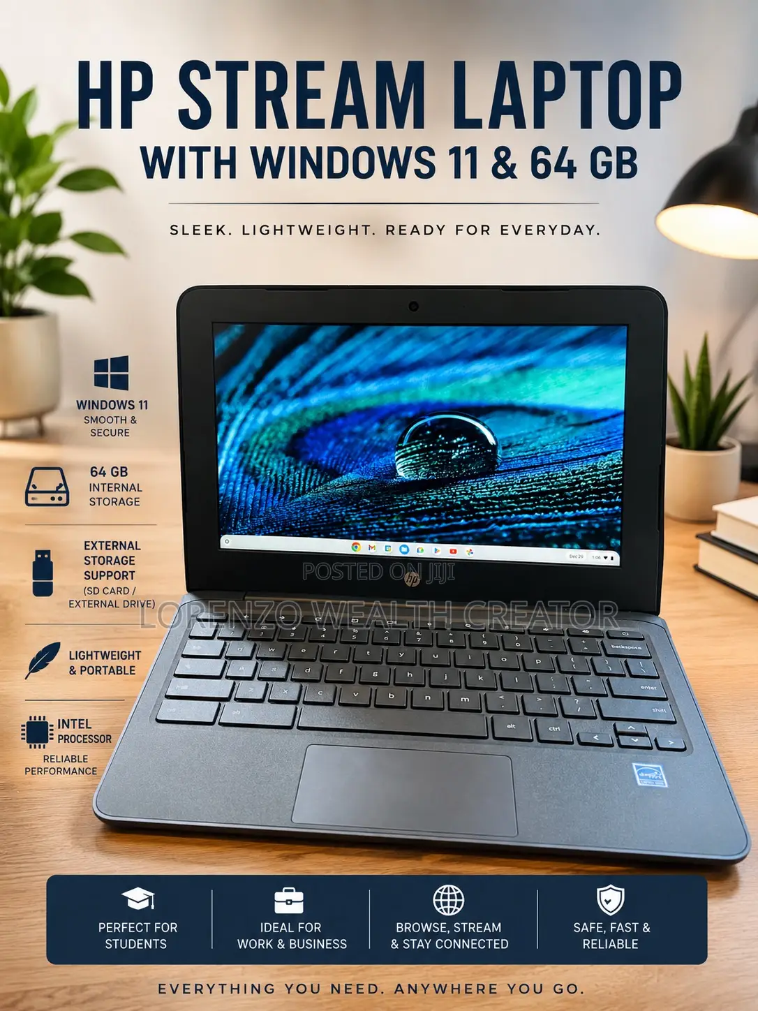 Laptop HP Stream Laptop 64GB Intel Core i5 HDD+SSD 512GB