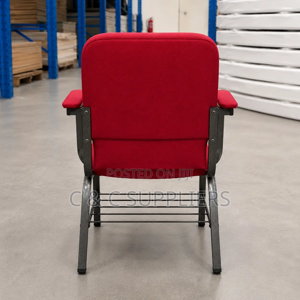 Red Stackable Fabric Wedding Chair.